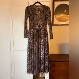 Ganni leopard print dress